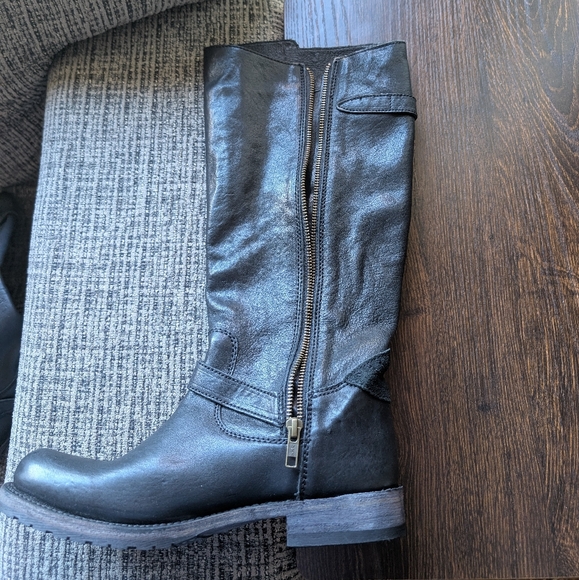 Liberty Black Black Leather Tall Side Zip Handmade Riding Boots - Picture 7 of 12